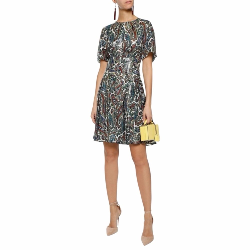 Diane Von Furstenberg Dvf Barton Logo Belted Silk Blend Mini Dress Size 4
